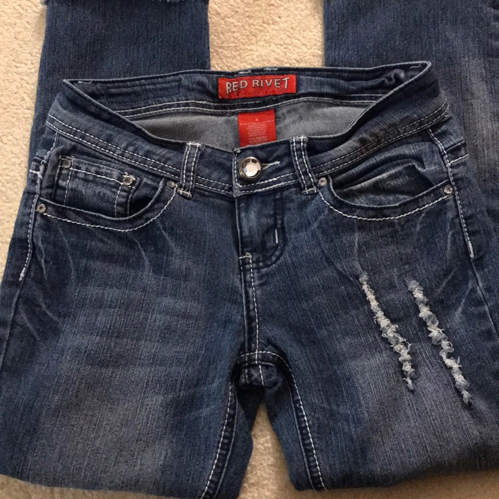 🔥 Red Rivet Jeans